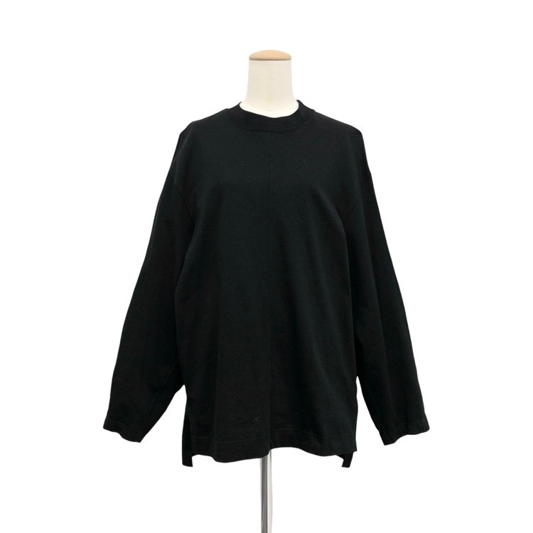 Mame Kurogouchi マメクロゴウチ Classic Cotton Long Sleeve Top クルーネックカットソー ブラック 2 MM22PS-JS729