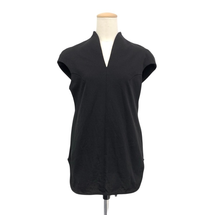 Mame Kurogouchi マメクロゴウチ Cotton Jersey French Sleeve Top コットンジャージースリーブレストップス ブラック 2 MM24FW-JS018