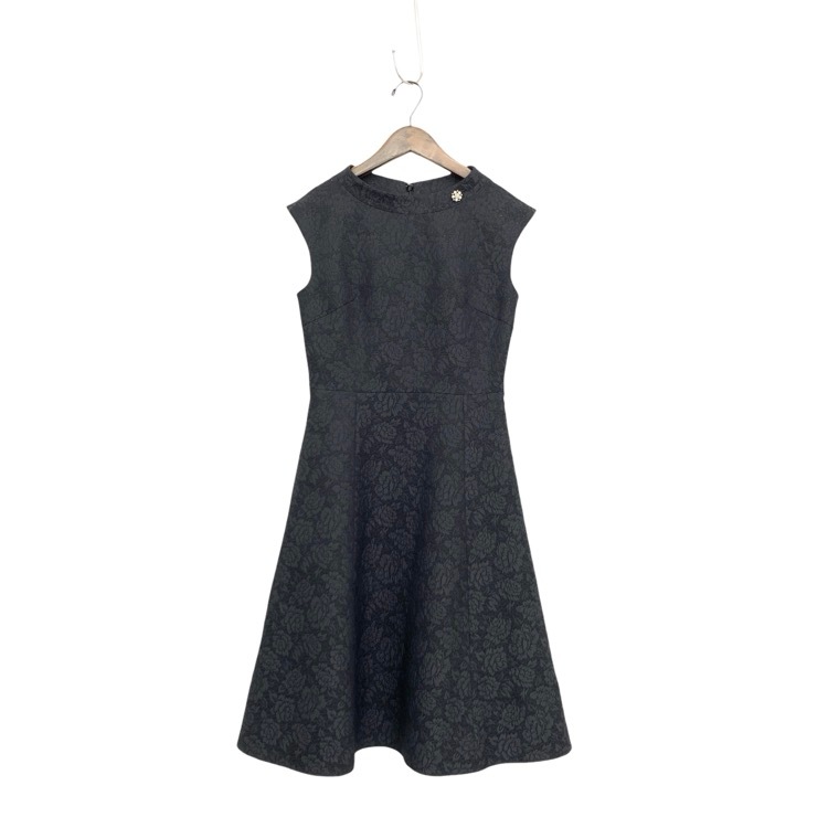 TOCCA トッカ VERONICA ドレス 薔薇柄ジャガードワンピース ブラック 0 OPTONW0102