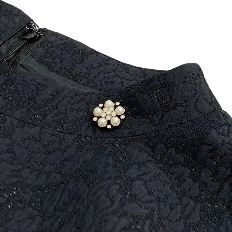 TOCCA トッカ VERONICA ドレス 薔薇柄ジャガードワンピース ブラック 0 OPTONW0102