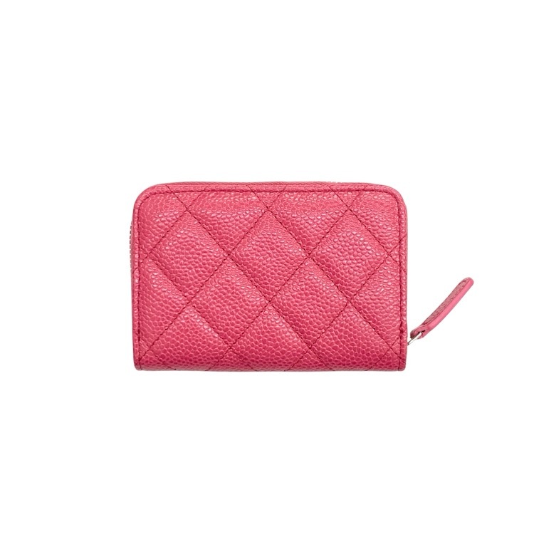 未使用品 CHANEL シャネル マトラッセ クラシック ジップ コインパース キャビアスキン ピンク AP1416
