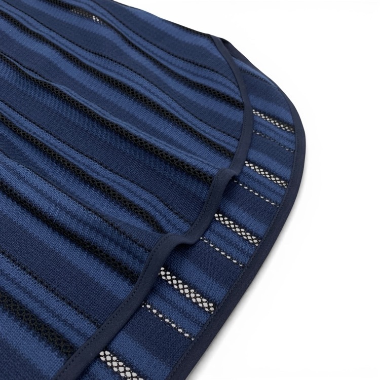 Mame Kurogouchi マメクロゴウチ Russell Jersey Sleeveless Top ストライプ ラッセルジャージートップ ネイビー 3 MM25FW-JS005