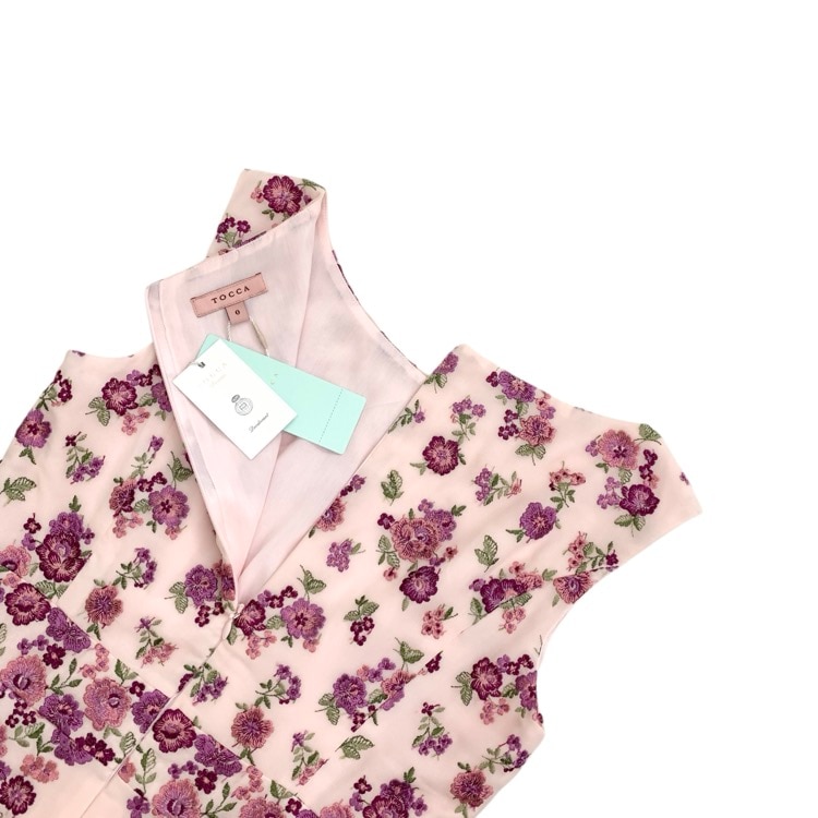 TOCCA トッカ BEAUTIFUL DREAM ドレス 復刻 フラワー刺繍ワンピース ピンク 0 OPTONX0513