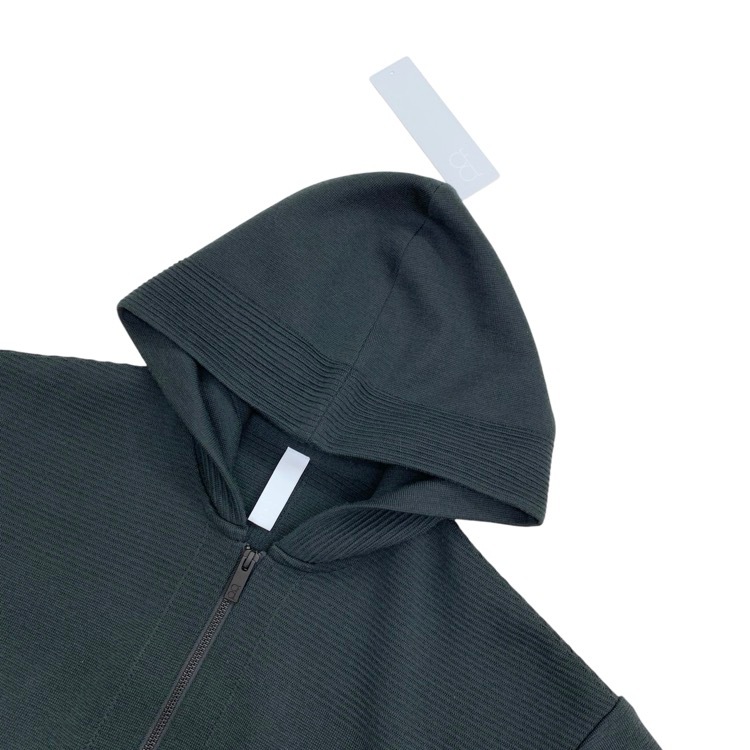 2025AW CFCL シーエフシーエル TW MILAN CROPPED HOODIE JACKET ミラノリブニットフーディジャケット パーカー スモーキーブラック 3 CF010KC127JP00