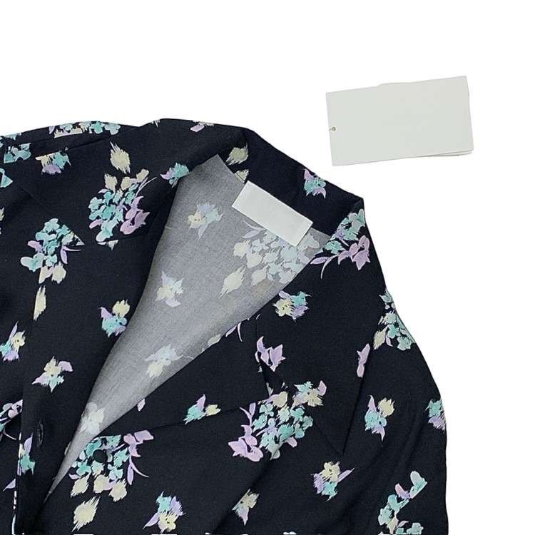 未使用品 2026SS Mame Kurogouchi マメクロゴウチ Floral Motif Printed Dress 花柄モチーフシャツワンピース ブラック 1 MM26SS-DR001