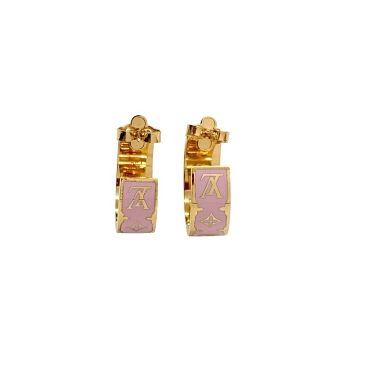 LOUIS VUITTON ルイ・ヴィトン ピアス ナノグラム エナメル ピンク M01831