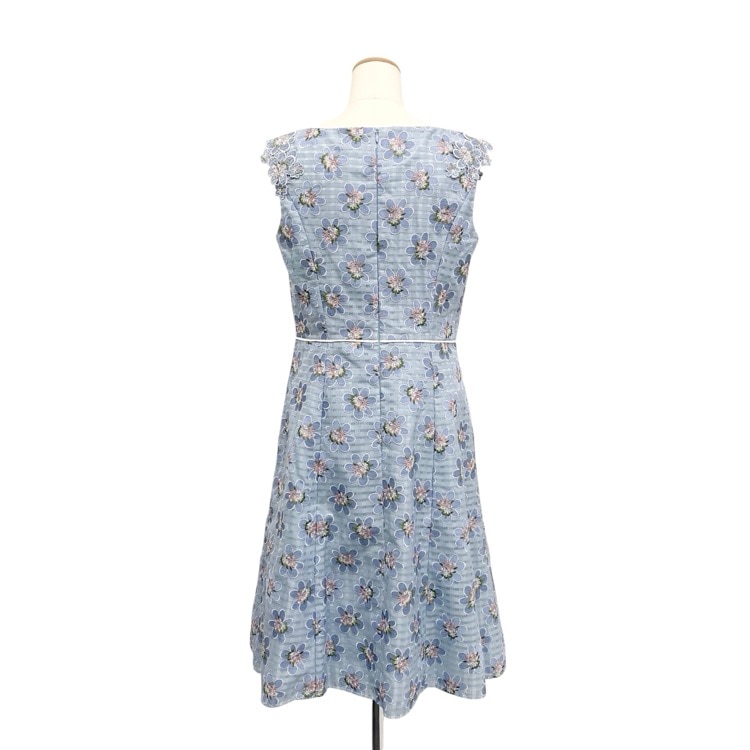 TOCCA トッカ ANNA BELLE PETALS ドレス オーガンジー刺繍ワンピース ブルー 4 OPTONM0300