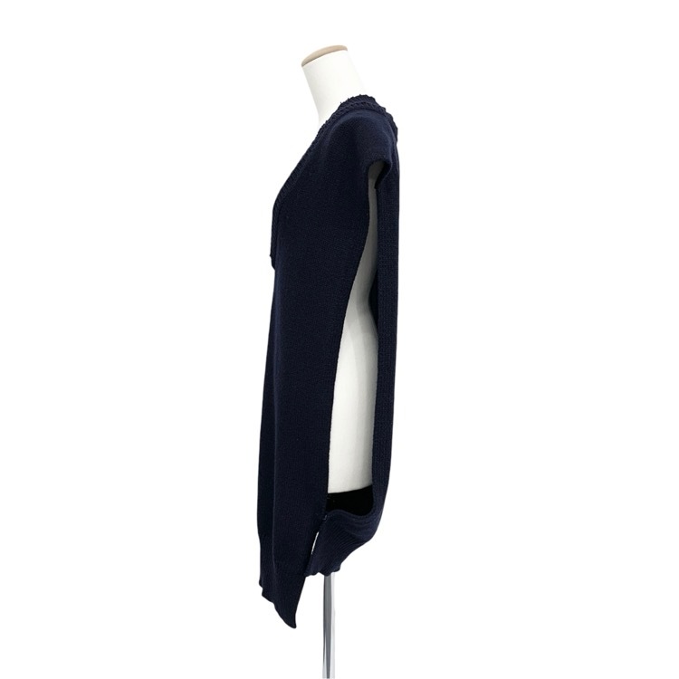 Maison Margiela メゾンマルジェラ Vネックリブニットベスト ネイビー S SI1TH0001 S18064