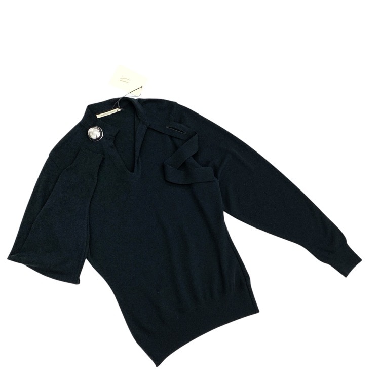 HARUNOBUMURATA ハルノブムラタ IRENA メタルボタンニットトップ セーター ブラック 36 HM23W1004-AG106