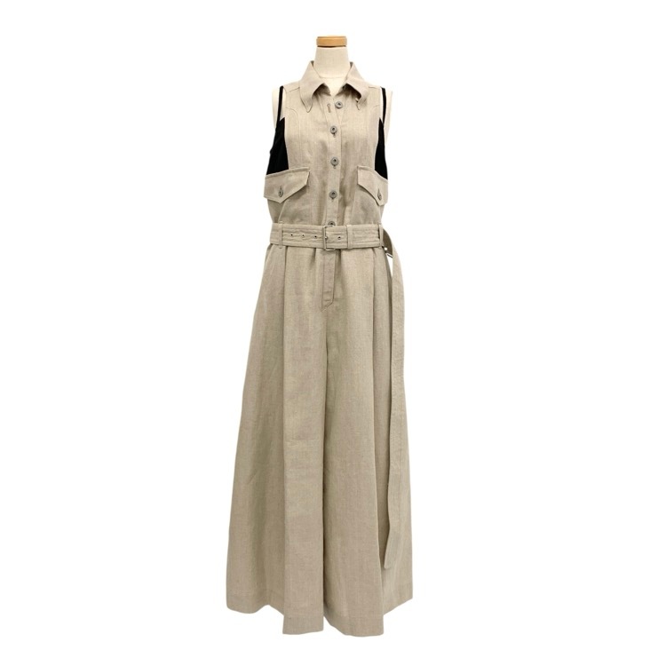 未使用品 AKIRANAKA アキラナカ リネンオールインワン ジャンプスーツ ベージュ 1 AS1924BE