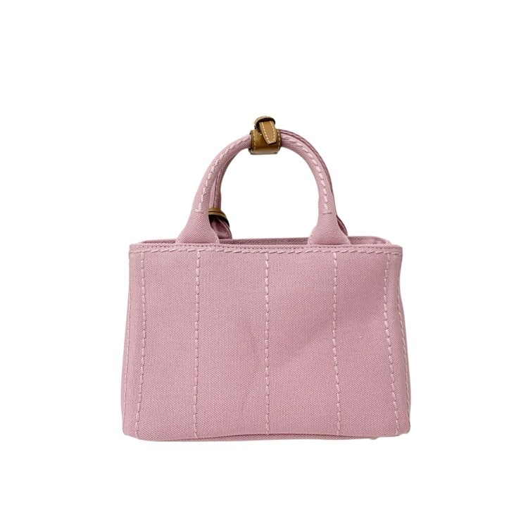 PRADA プラダ コットンキャンバス ミニハンドバッグ ピンク 1BA038_2CYA_F04HD_V_8OM