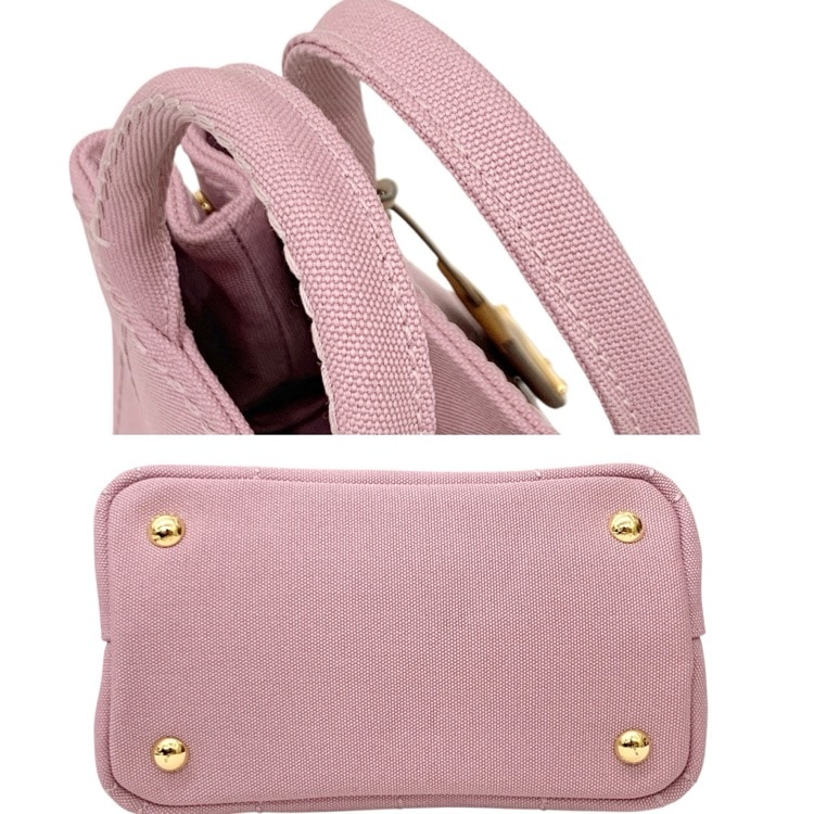 PRADA プラダ コットンキャンバス ミニハンドバッグ ピンク 1BA038_2CYA_F04HD_V_8OM