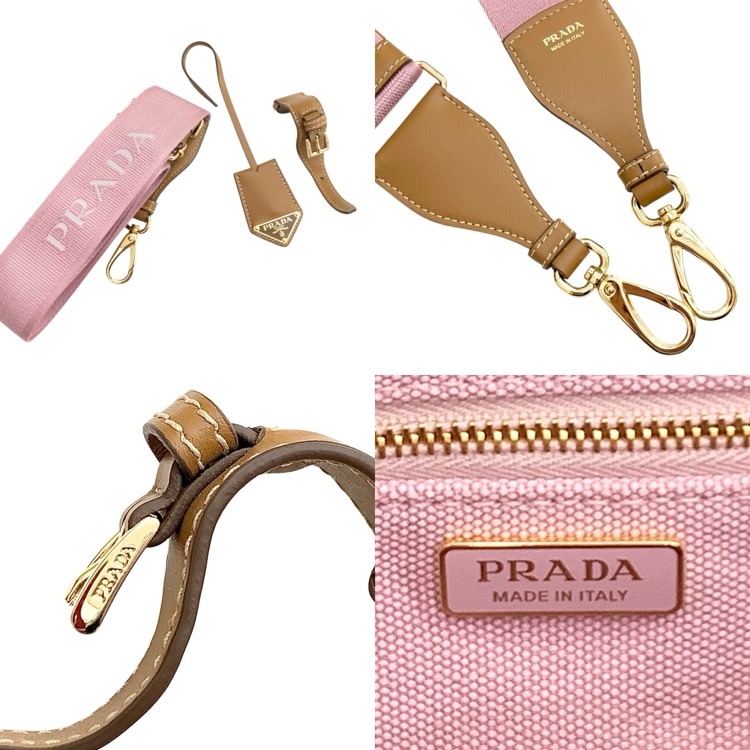PRADA プラダ コットンキャンバス ミニハンドバッグ ピンク 1BA038_2CYA_F04HD_V_8OM