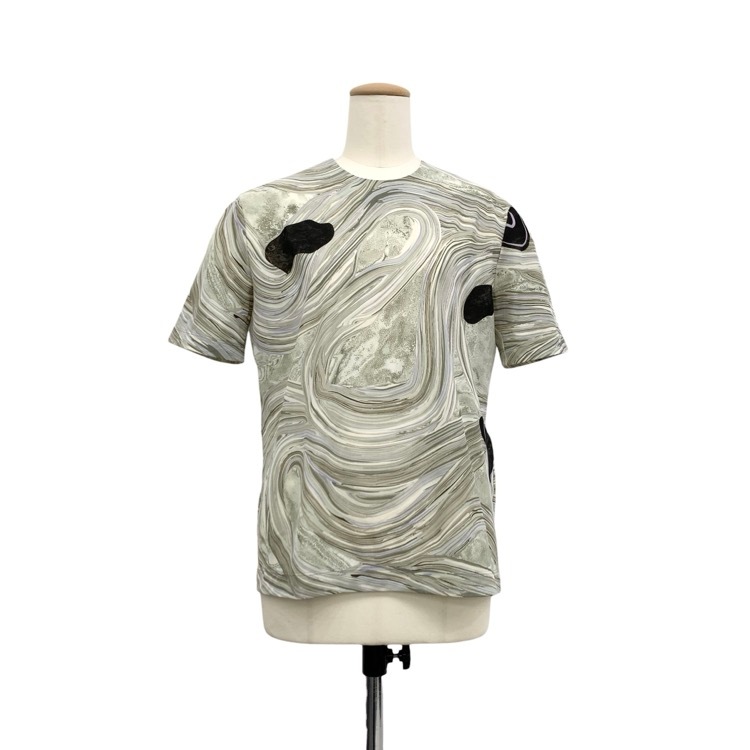 Mame Kurogouchi マメクロゴウチ Marble Print Jersey Short Sleeve Top マーブルプリントジャージー カットソー グレー 3 MM25FW-JS077