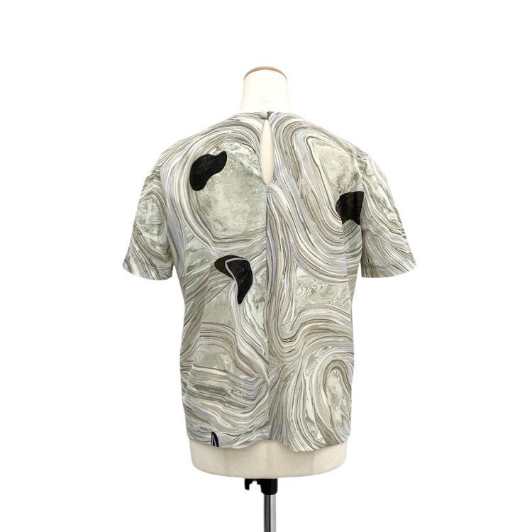 Mame Kurogouchi マメクロゴウチ Marble Print Jersey Short Sleeve Top マーブルプリントジャージー カットソー グレー 3 MM25FW-JS077