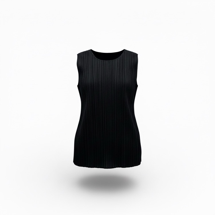 PLEATS PLEASE ISSEY MIYAKE プリーツプリーズ MONTHLY COLORS : MAY プリーツノースリーブトップス ブラック 5 PP51-JK151-15
