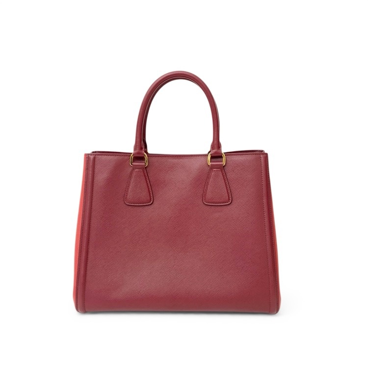 PRADA プラダ ガレリア ハンドバッグ ショルダーストラップ付 ボルドー レッド BN2438