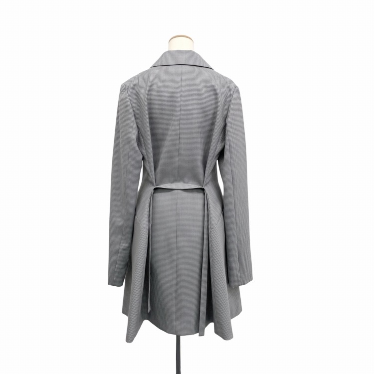 未使用品 HARUNOBUMURATA ハルノブムラタ IRIS ロングテーラードジャケット チェック グレー 38 HM23W218