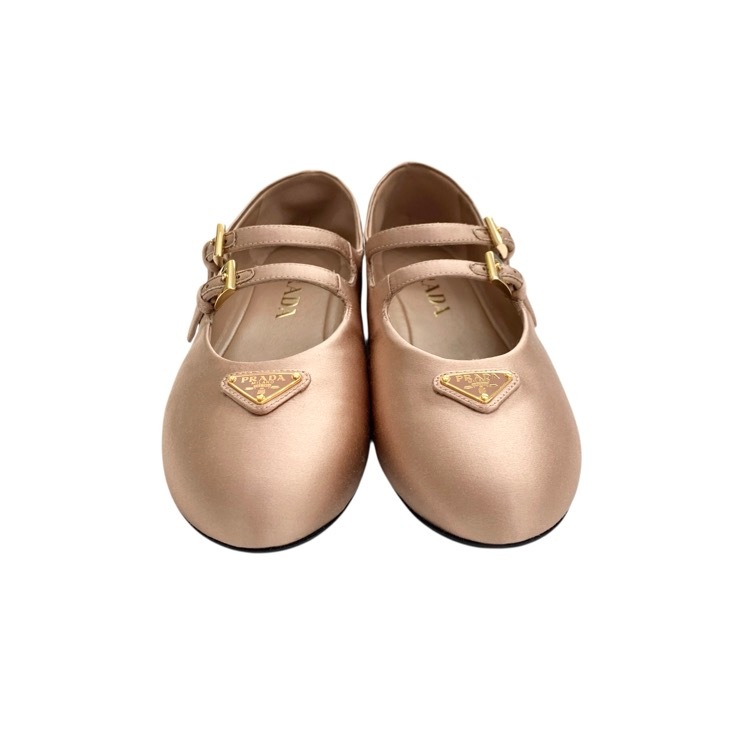 PRADA プラダ サテン バレリーナシューズ ライトベージュ 36 1F794N_049_F0A48_F_005