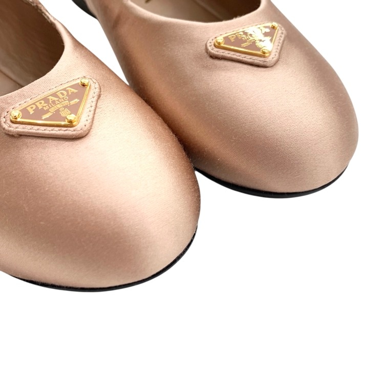 PRADA プラダ サテン バレリーナシューズ ライトベージュ 36 1F794N_049_F0A48_F_005