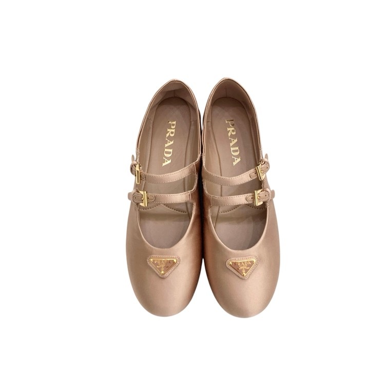 PRADA プラダ サテン バレリーナシューズ ライトベージュ 36 1F794N_049_F0A48_F_005