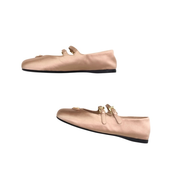 PRADA プラダ サテン バレリーナシューズ ライトベージュ 36 1F794N_049_F0A48_F_005