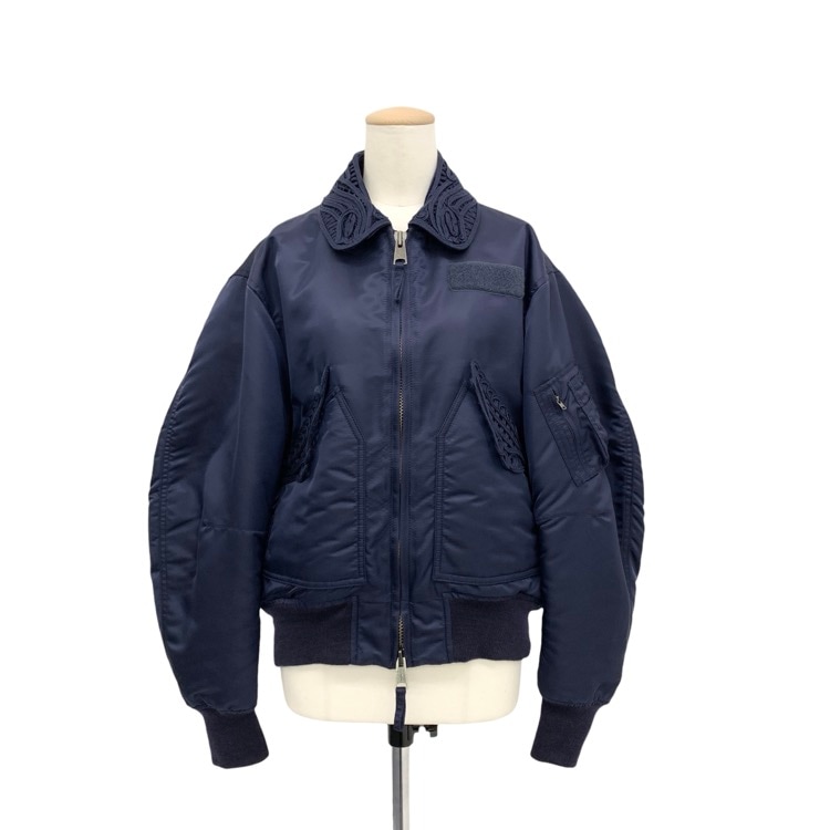 Mame Kurogouchi マメクロゴウチ Cording Embroidered Flight Jacket コード刺繍フライトジャケット ネイビー 1 MM22PS-JK711