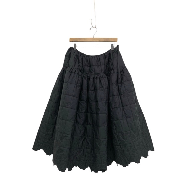 CECILIE BAHNSEN セシリーバンセン ROSIE SKIRT 薔薇柄キルティングスカート ブラック 14 EDI-0025