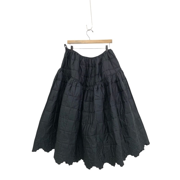 CECILIE BAHNSEN セシリーバンセン ROSIE SKIRT 薔薇柄キルティングスカート ブラック 14 EDI-0025