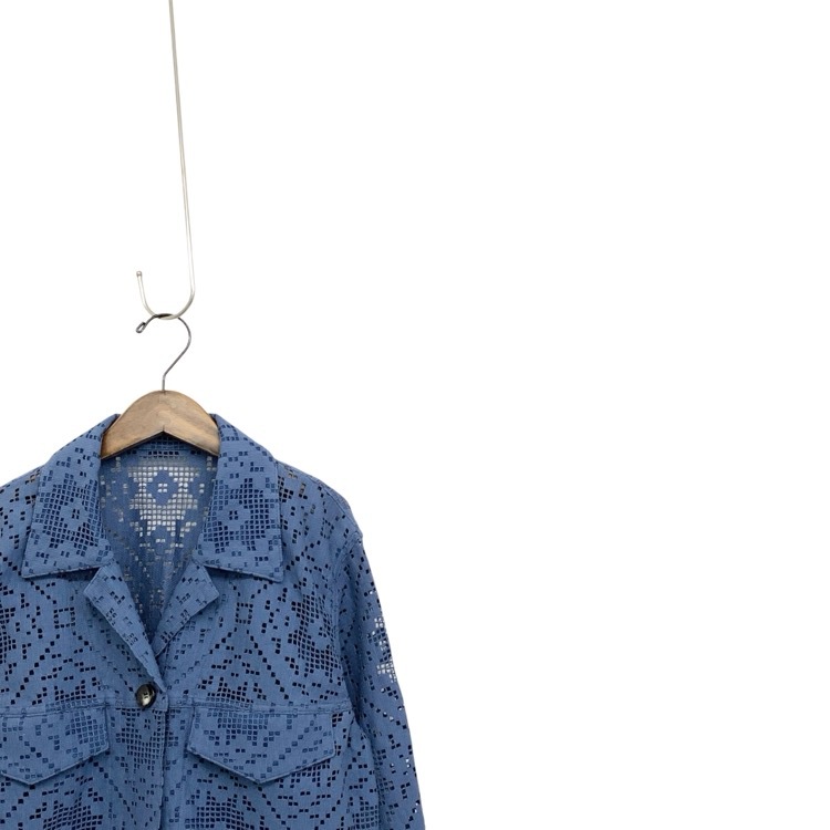 2024AW AKIRANAKA アキラナカ Roberta lace JK オーバーサイズレースジャケット ブルー 2 AR2409
