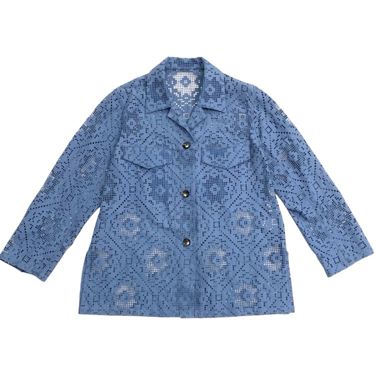 2024AW AKIRANAKA アキラナカ Roberta lace JK オーバーサイズレースジャケット ブルー 2 AR2409