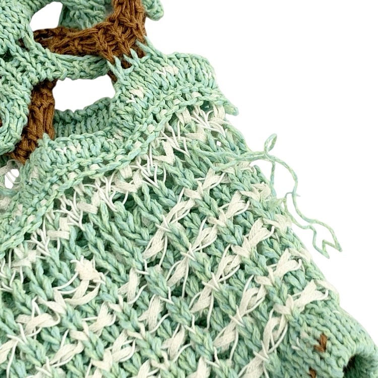 Mame Kurogouchi マメクロゴウチ Bamboo Basket Pattern Knitted Cardigan 花籠ニットカーディガン ミントグリーン 1 MM23SS-KN035