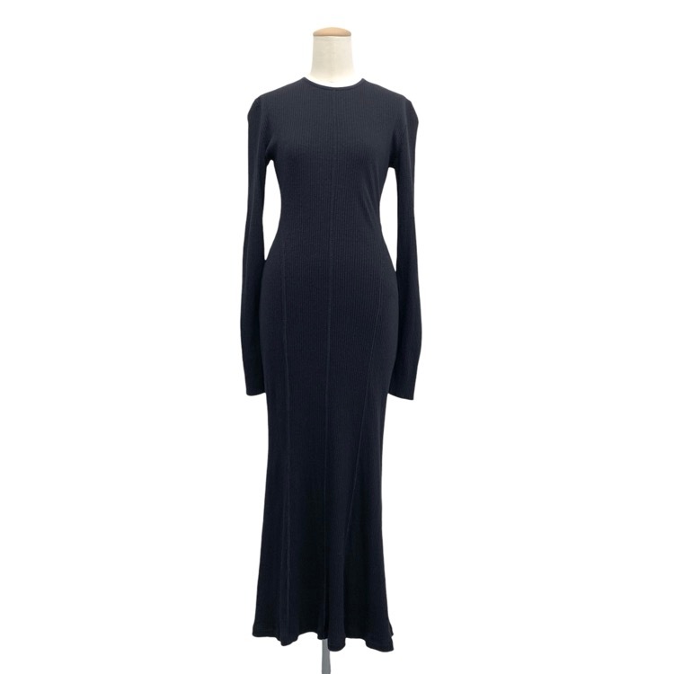 Mame Kurogouchi マメクロゴウチ Crew Neck Open Back Ribbed Jersey Dress オープンバックリブジャージードレスワンピース MM22SS-JS026