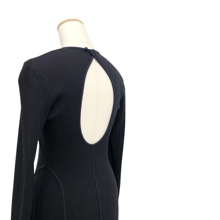 Mame Kurogouchi マメクロゴウチ Crew Neck Open Back Ribbed Jersey Dress オープンバックリブジャージードレスワンピース MM22SS-JS026