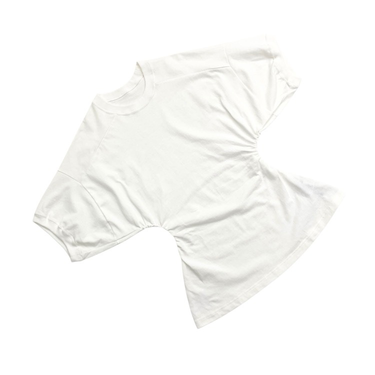  未使用品 AKIKOAOKI アキコアオキ Drop puff T-02 変形ドルマンカットソー オフホワイト F AA24SS-CST01-02