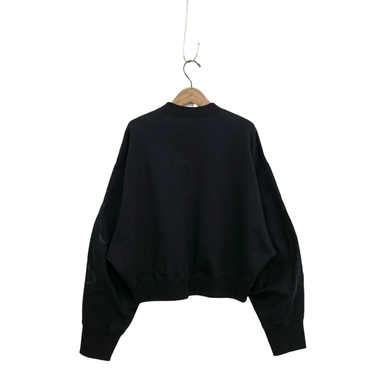 Mame Kurogouchi マメクロゴウチ Floral Motif Embroidered Sweatshirts 草花刺繍 ジャージー トップ ブラック 2 MM25FW-JS071