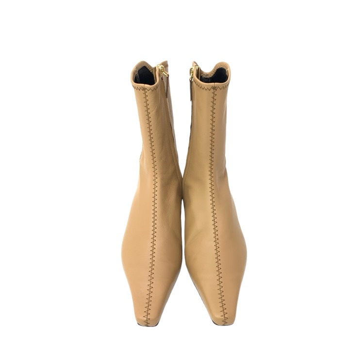 mame  新品  ベージュ 未使用品 Mame Kurogouchi マメクロゴウチ Smooth Leather Zip Style