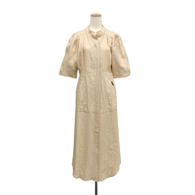 未使用品 PHOTOCOPIEU フォトコピュー Linen short sleeve dress ANNA L パリゴ別注復刻 アナエルドレス ワンピース ベージュ 36 221ANL