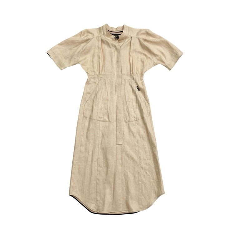 未使用品 PHOTOCOPIEU フォトコピュー Linen short sleeve dress ANNA L パリゴ別注復刻 アナエルドレス ワンピース ベージュ 36 221ANL