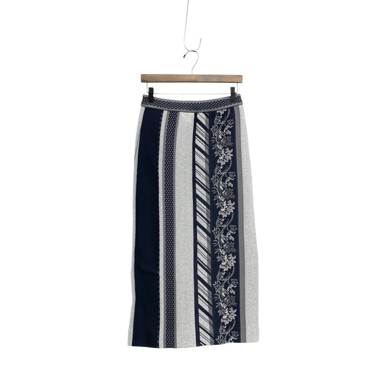 Mame Kurogouchi マメクロゴウチ Jacquard Knitted Skirt ジャガードニットスカート ネイビー 2 MM21PF-KN728