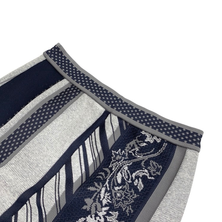 Mame Kurogouchi マメクロゴウチ Jacquard Knitted Skirt ジャガードニットスカート ネイビー 2 MM21PF-KN728