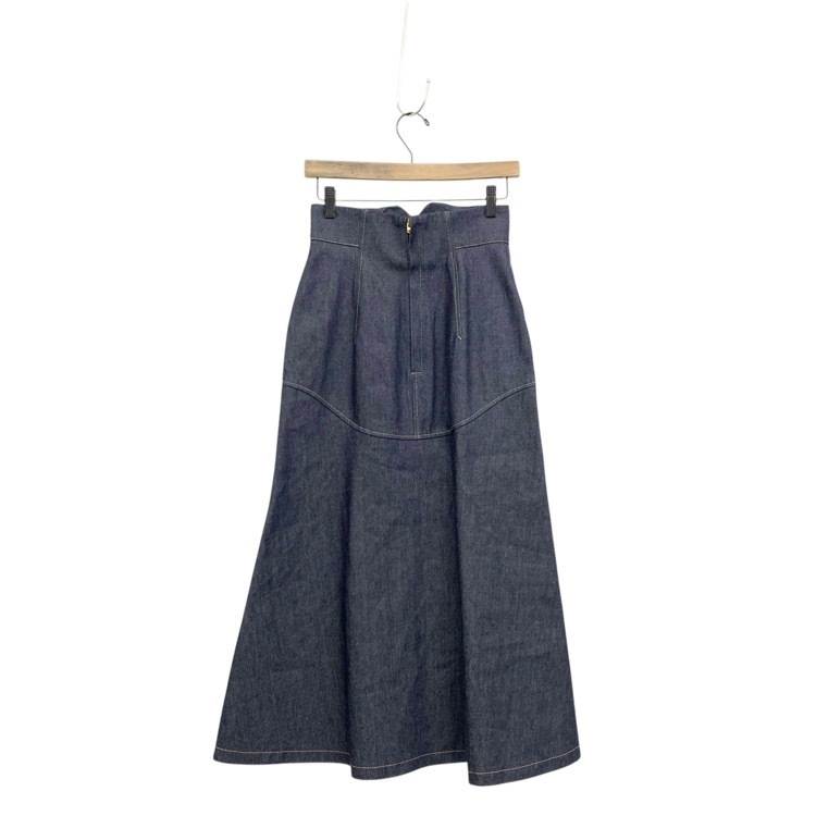 未使用品 Mame Kurogouchi マメクロゴウチ Cord Embroidery Detail Denim Skirt コード刺繍デニムフレアスカート 1 MM24FW-SK092
