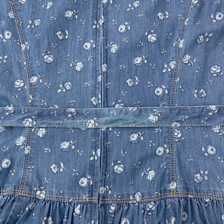 M'S GRACY エムズグレイシー 小花柄デニム ワンピース ブルー 36 511348