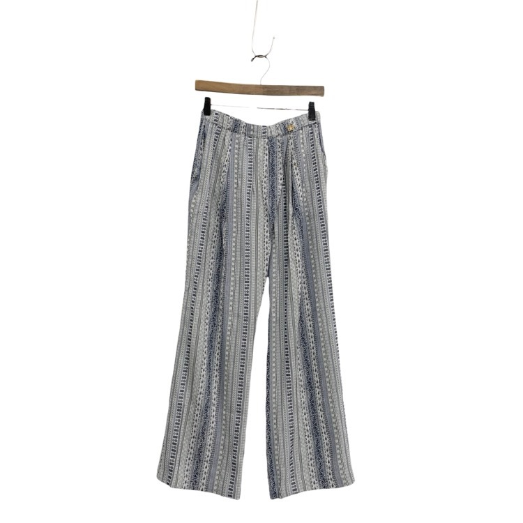 2025SS Mame Kurogouchi マメクロゴウチ Stripe Jacquard Relaxed Trousers ストライプジャガードリラックストラウザーパンツ ブルー 2 MM25SS-PT081