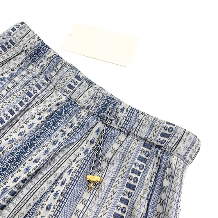 2025SS Mame Kurogouchi マメクロゴウチ Stripe Jacquard Relaxed Trousers ストライプジャガードリラックストラウザーパンツ ブルー 2 MM25SS-PT081