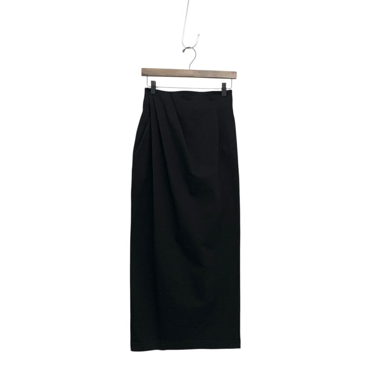 Mame Kurogouchi マメクロゴウチ Cotton Jersey Asymmetric Skirt コットン タイト スカート ブラック 1 MM26FW-JS008