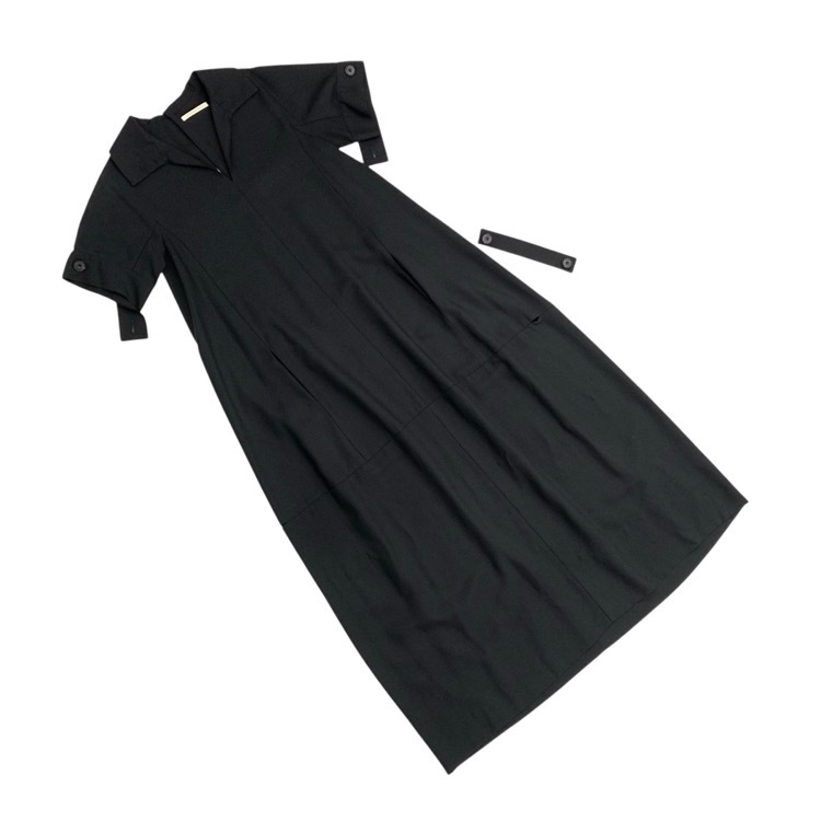 HARUNOBUMURATA ハルノブムラタ ドレス FRAVIA スキッパー マキシワンピース ブラック 38 HM22S414-DOV07