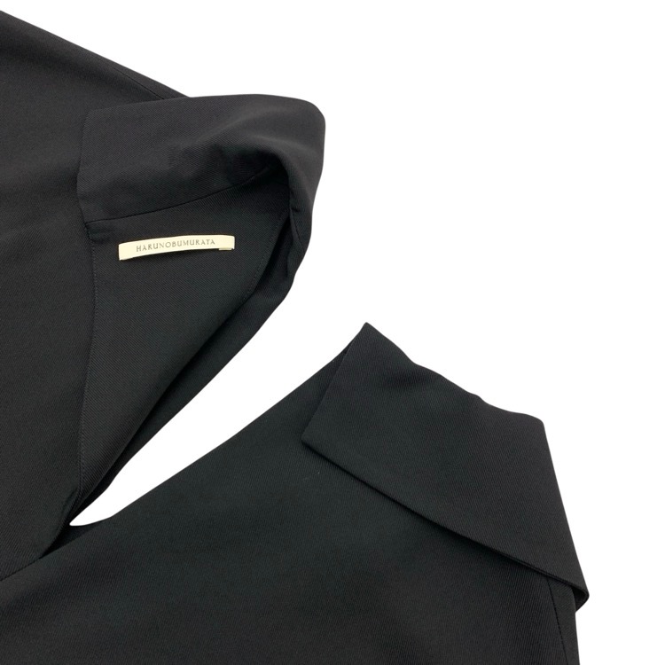 HARUNOBUMURATA ハルノブムラタ ドレス FRAVIA スキッパー マキシワンピース ブラック 38 HM22S414-DOV07