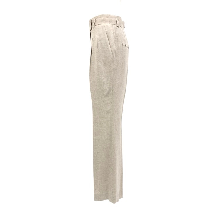 未使用品 Mame Kurogouchi マメクロゴウチ Triacetate Flared Suits Trousers フレアスーツトラウザー パンツ ベージュ 2 MM22PS-PT717