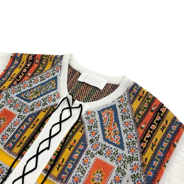 Mame Kurogouchi マメクロゴウチ Lace-Up Knit Dress レースアップニットワンピース マルチ 3 MM20PF-KN717